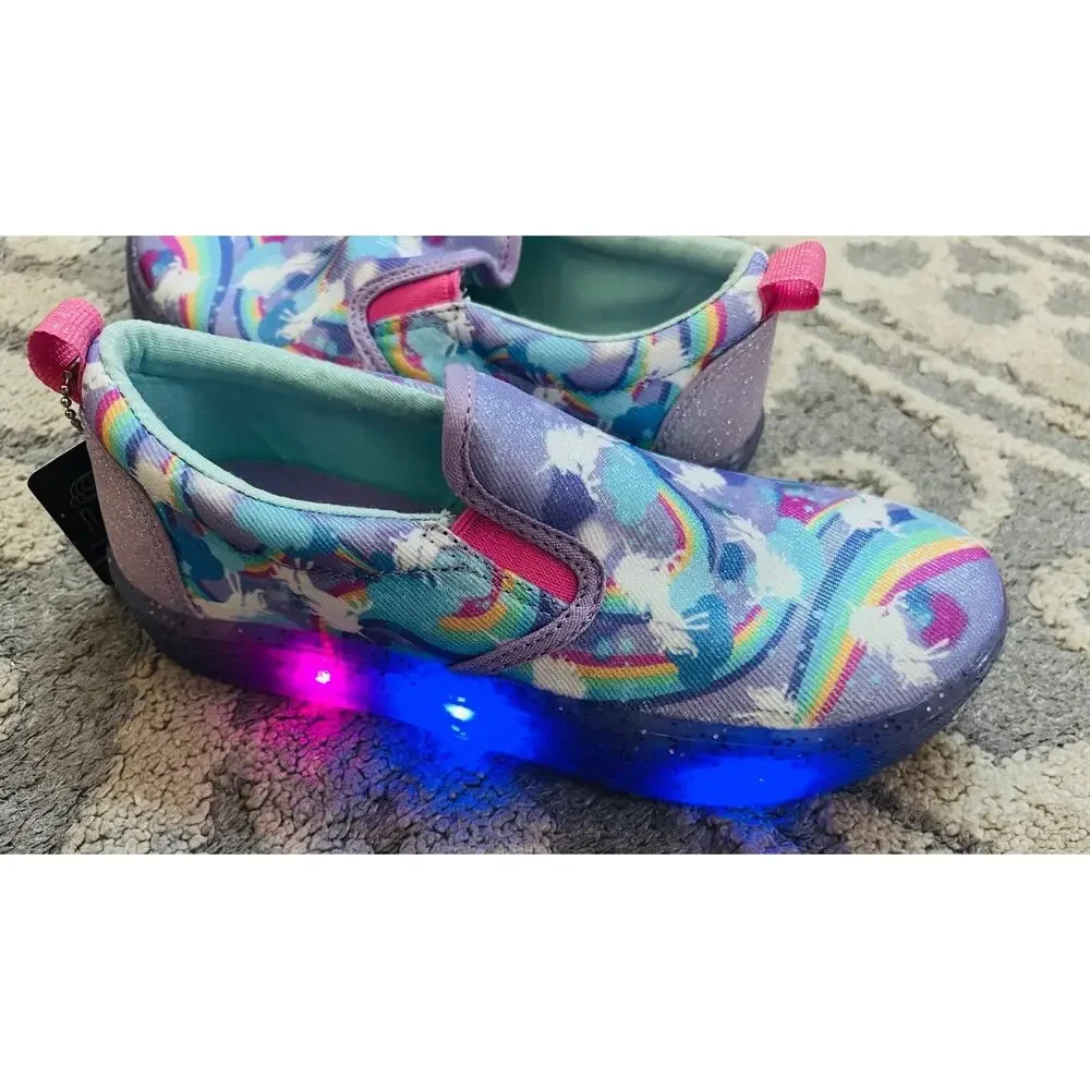NWT❤️Skechers Girls S-Lights: Unicorn Chaser Light-Up sz2